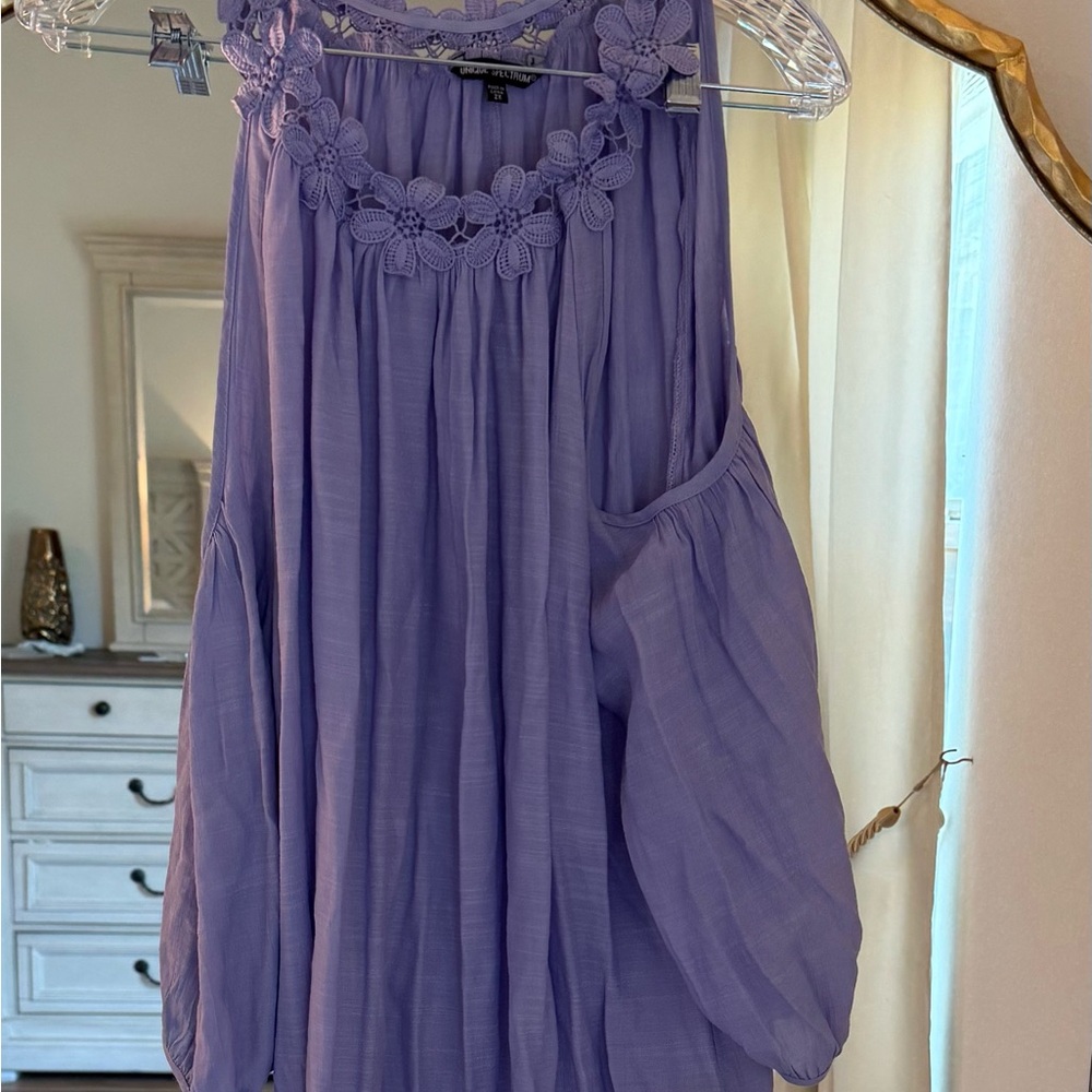 Unique Spectrum Lavender off the shoulder top